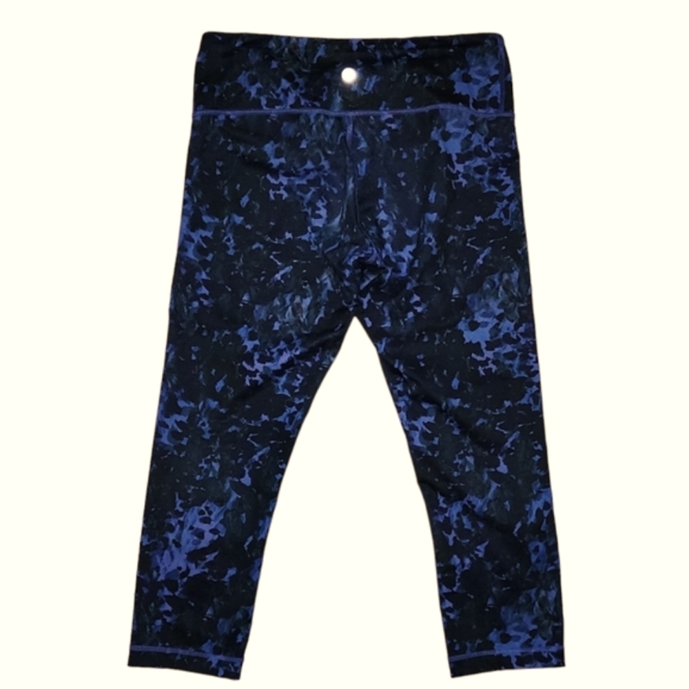 Lululemon Wunder Under Crop II Full-On Luon Floral Sport Backdrop Iris Flower 8
